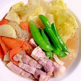 簡単レシピの塩豚＆野菜スープ